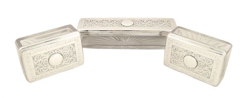 fig 1. Set 3 Georgian Sterling Silver & Glass Vanity Jars 1826