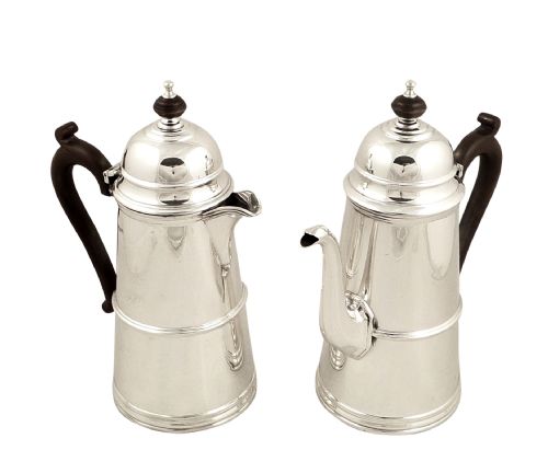 Antique Sterling Silver Cafe Au Lait Set - 1939 - Brook & Son, Edinburgh