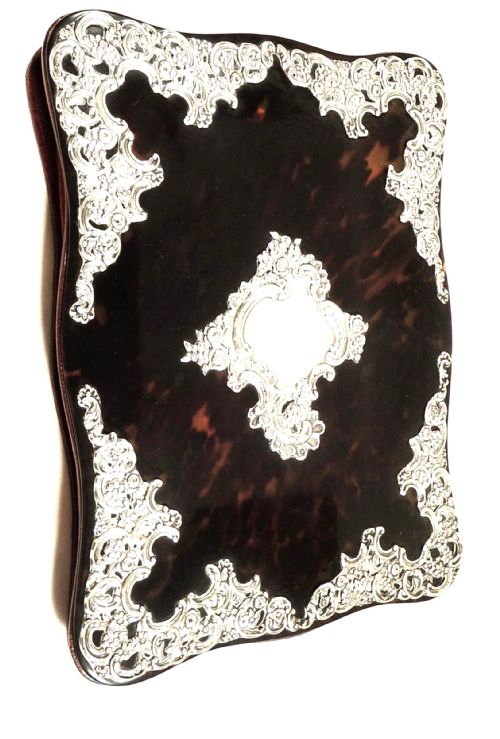 fig 1. Antique Sterling Silver & Tortoiseshell Desk Top Blotter Pad / Book 1905 - William Comyns