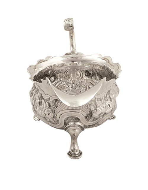 fig 1. Antique George ll Sterling  Silver Sauce Boat / Jug - 1747 Birds