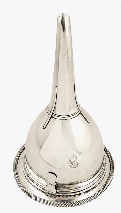 fig 1. Rare Antique Georgian Sterling Silver Wine Funnel on Stand 1811 - Bateman