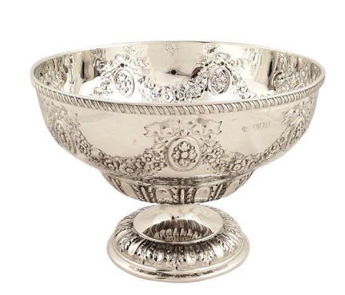 Antique Edwardian Sterling Silver Bowl on Pedestal Base - Goldsmiths 1905