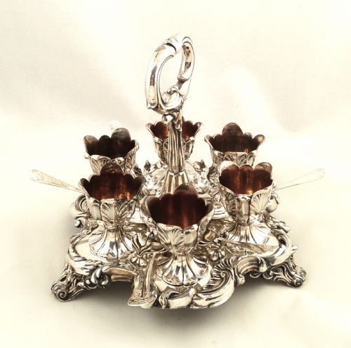 Superb Antique Regency Sheffield Plate Egg Cruet for Six C.1820
