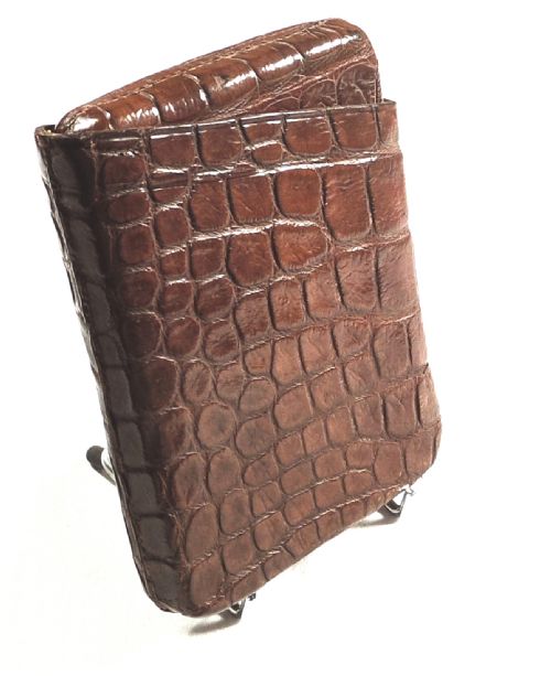 Antique Victorian Genuine Crocodile Leather Cigar Case C1880