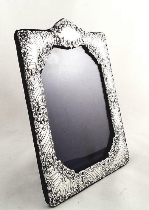 fig 1. Large Antique Edwardian Sterling Silver Photo Frame 1901