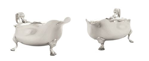 fig 2. Pr Antique Victorian Sterling Silver Sauce Boats / Jugs 1899
