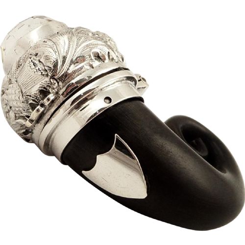 Antique Georgian Scottish Silver Mounted Rams Horn Snuff Mull C1820