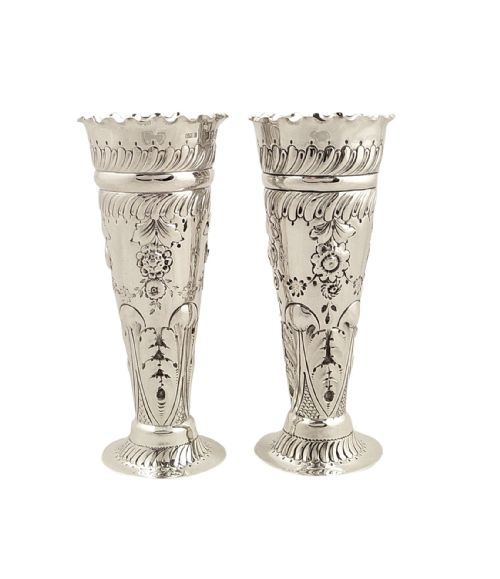 fig 1. Super Pair of Antique Victorian Sterling Silver 5 1/2