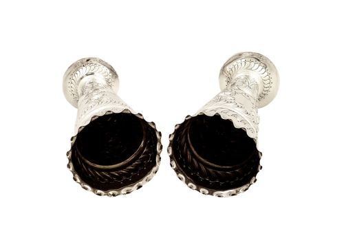 fig 2. Super Pair of Antique Victorian Sterling Silver 5 1/2