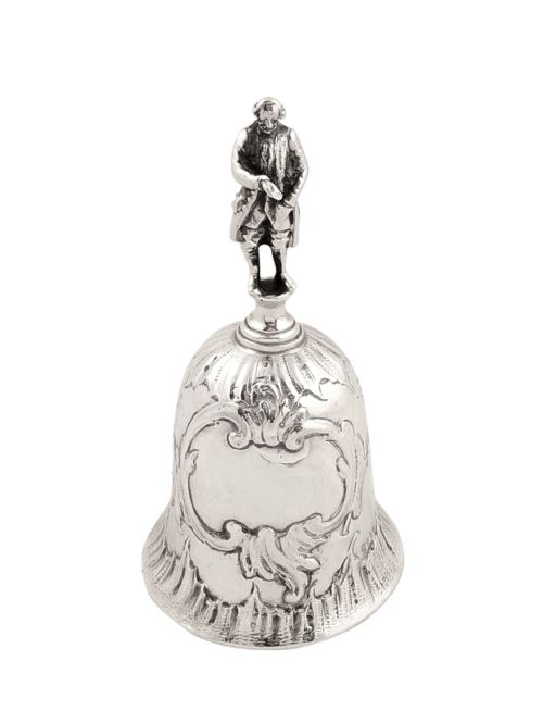 Antique Victorian Sterling Silver Table Bell with Figure of Gentleman 1894