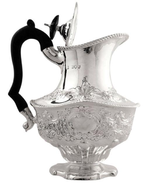 fig 1. Antique Victorian Sterling Silver Water / Coffee Pot 1895