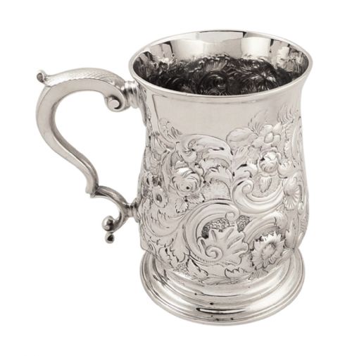 Antique Georgian Sterling Silver 3/4 Pint Mug/tankard 1759