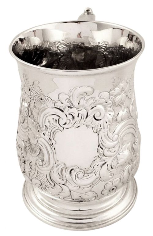 fig 1. Antique Georgian Sterling Silver 3/4 Pint Mug/Tankard 1759