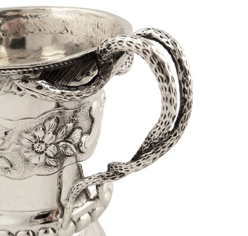 fig 2. Antique Georgian Sterling Silver Christening Mug/Tankard - 1822 - Serpent Handle