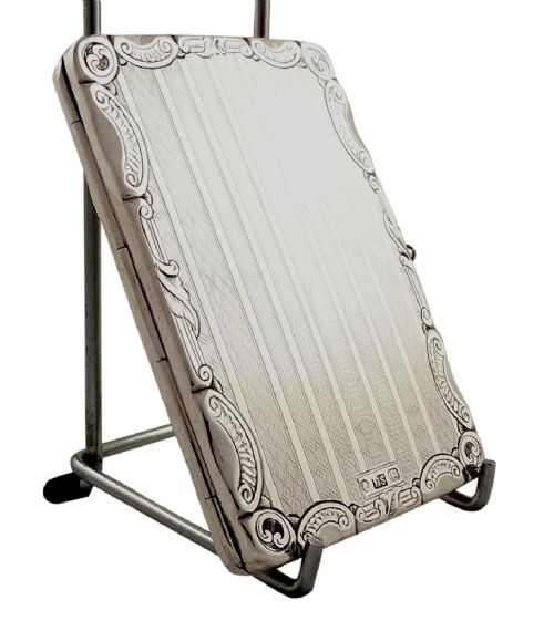fig 1. Antique Victorian Sterling Silver Card Case / Aide Memoire 1865