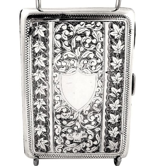 Antique Victorian Sterling Silver Card Case / Aide Memoire 1897