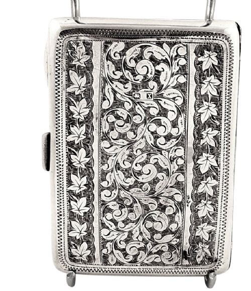 fig 1. Antique Victorian Sterling Silver Card Case / Aide Memoire 1897