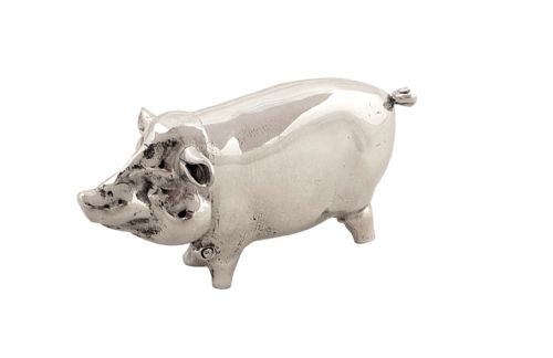 Unusual Antique Sterling Silver 'Pig' Vesta 1930
