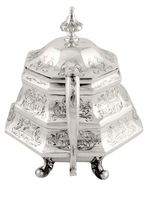 fig 1. Antique Victorian Sterling Silver Bowl & Lid 1844 - Hayne & Carter