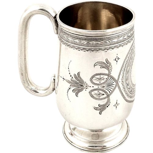 Antique Victorian Sterling Silver Mug/tankard 1876