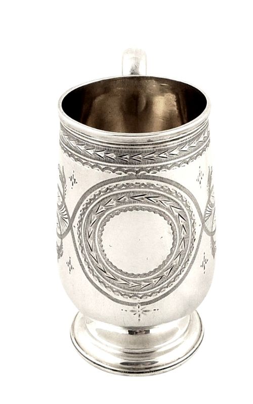 fig 1. Antique Victorian Sterling Silver Mug/Tankard 1876