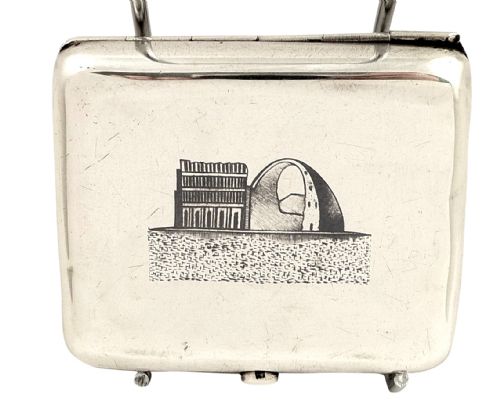 fig 1. Antique Sterling Silver & Niello Decorated Cigarette Case -1910