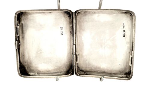 fig 2. Antique Sterling Silver & Niello Decorated Cigarette Case -1910
