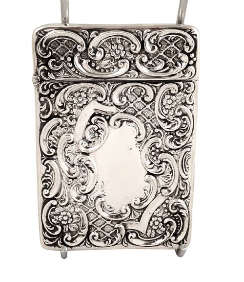 Antique Edwardian Sterling Silver Card Case 1902