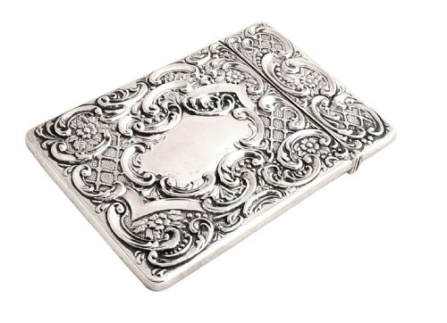 fig 1. Antique Edwardian Sterling Silver Card Case 1902