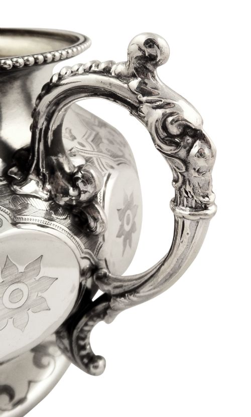 fig 2. Antique Victorian Sterling Silver 2 Handle Bowl 1858