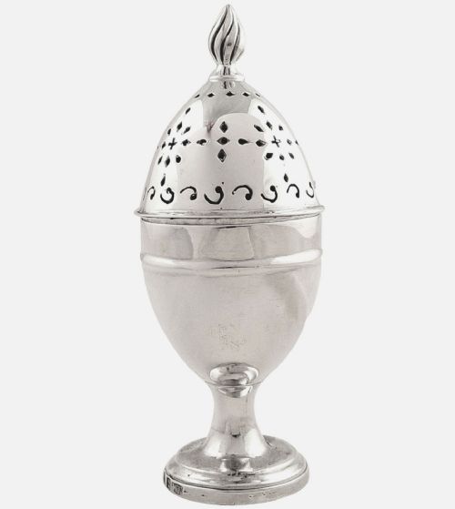 Antique Irish Sterling Silver Pounce Pot - Dublin 1819 - William Nolan