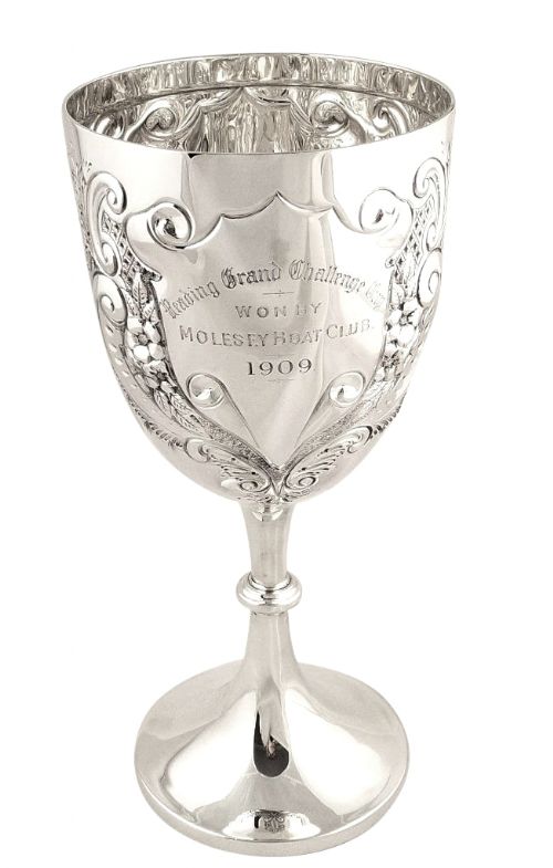Antique Sterling Silver 9" Rowing Trophy/goblet - 1908 - Moseley Boat Club