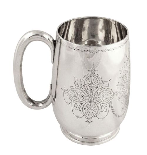 Antique Victorian Sterling Silver Pint Mug/tankard 1877