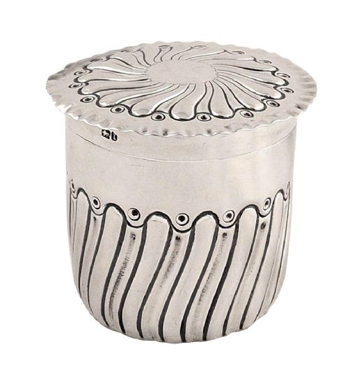 Antique Victorian Sterling Silver Pot / Box 1877