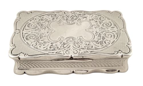 fig 2. Antique Victorian Sterling Silver Snuff Box - 1893 Stag