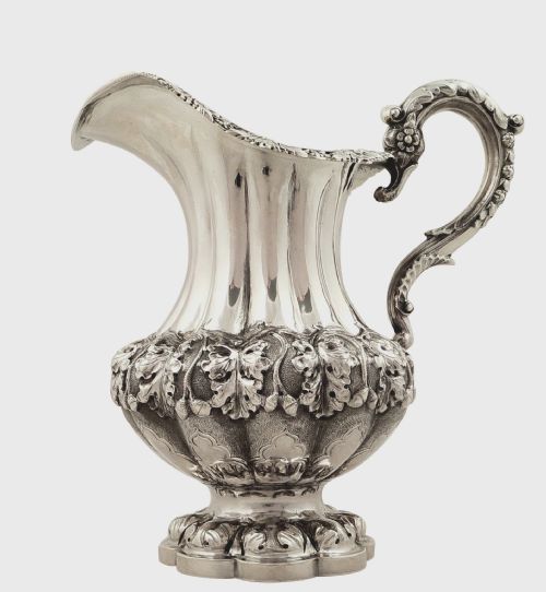 Antique William IV Sterling Silver Jug - 1836 - Acorns & Leaves