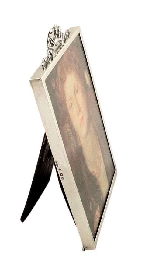 fig 1. Antique Sterling Silver Bow/Ribbon Photo Frame 1920
