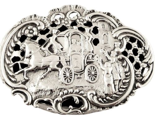 Antique Edwardian Sterling Silver Pierced Top Marriage / Wedding Box 1905