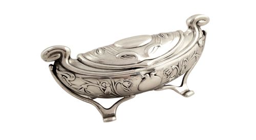 Antique Art Nouveau Sterling Silver Trinket Box - Chester 1904