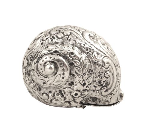 fig 1. Antique Victorian Sterling Silver Sea Shell Box 1895