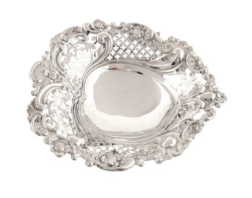 fig 1. Antique Victorian Sterling Silver Heart Dish 1895