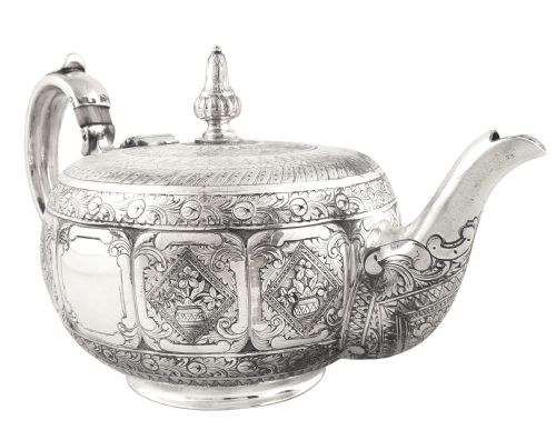 fig 1. Antique Victorian Sterling Silver Teapot 1873