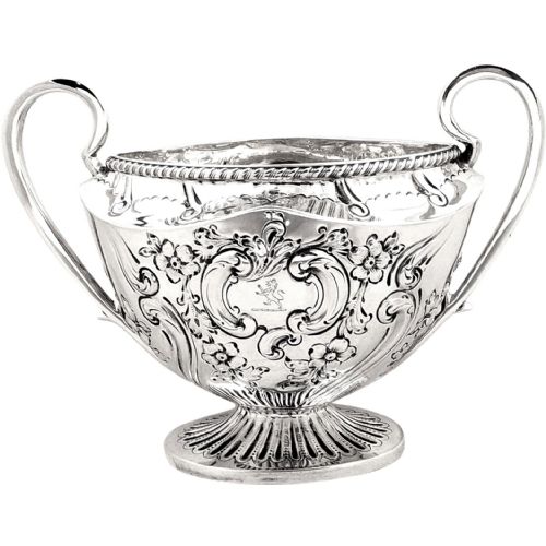Antique Victorian Sterling Silver Bowl with Crest - 1898
