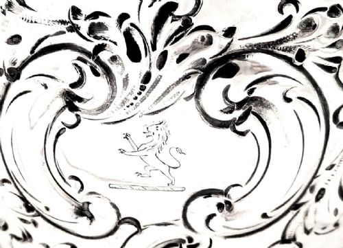 fig 1. Antique Victorian Sterling Silver Bowl with Crest - 1898