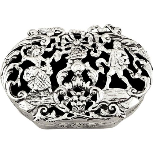 Antique Victorian Sterling Silver Pierced Box 1899