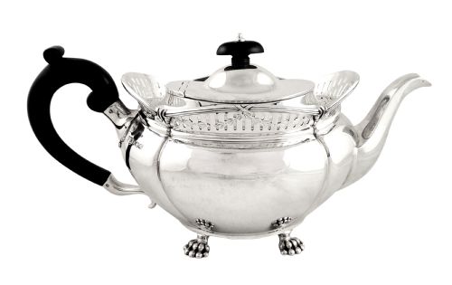 fig 1. Antique Edwardian Sterling Silver Pierced Teaset - 1904 - Stewart of Glasgow