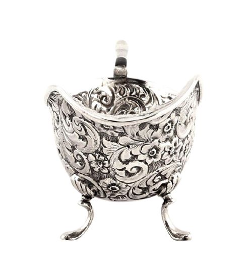 fig 1. Antique Victorian Sterling Silver Gravy / Sauce Jug - 1896