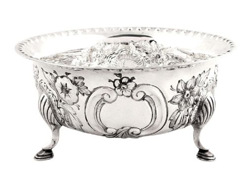 fig 1. Superb Antique Sterling Silver Bowl with Animals 1913