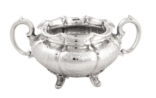 Antique Victorian Sterling Silver 2 Handle Bowl 1841