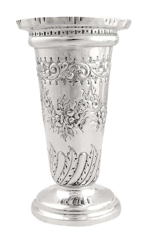 Antique Victorian Sterling Silver 6" Vase 1897